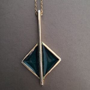 Chic Gold and Green Geometric Necklace